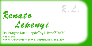renato lepenyi business card